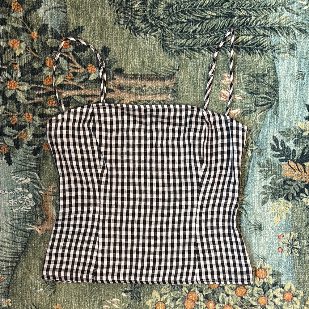 Black and White Checkered reformation top